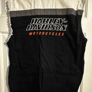Harley-Davidson Black and White Sleeveless Top